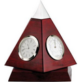 Rotating Rosewood Pyramid Clock